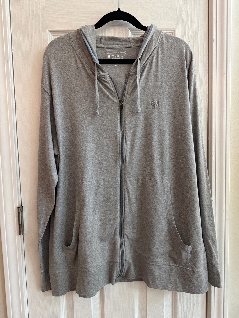 COOLIBAR Lightweight Full Zip Hoodie UPF 50 Sun Protection Gray Size XL